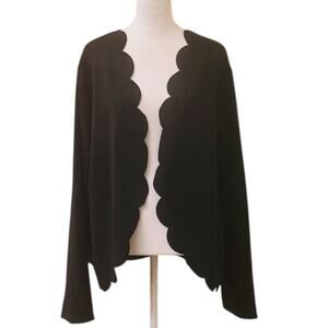 Shein Emery Rose Black Scallop Edge Long Sleeve Jacket Size 5XL
